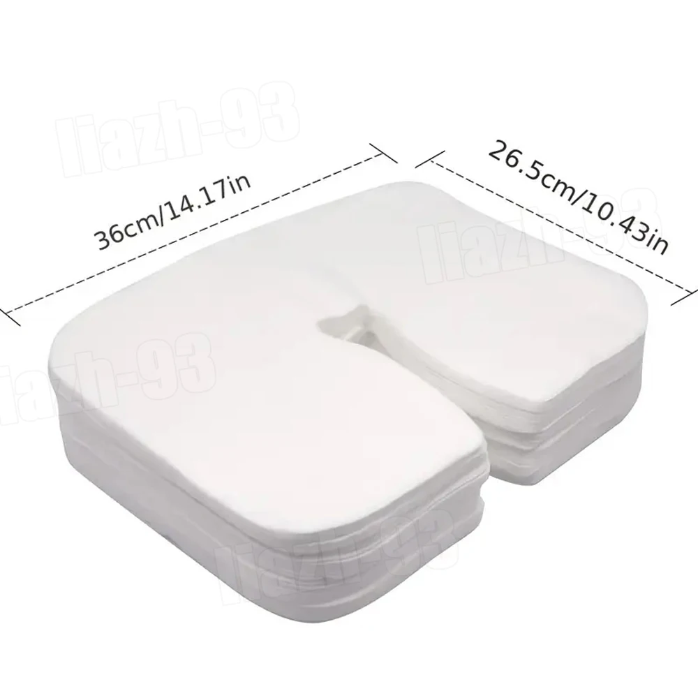 200x Disposable Spa Massage Cradle Table Sheets Headrest Pads Non Woven Fabric Face Pillow Hole Cover Face Rest Overlay Cushion