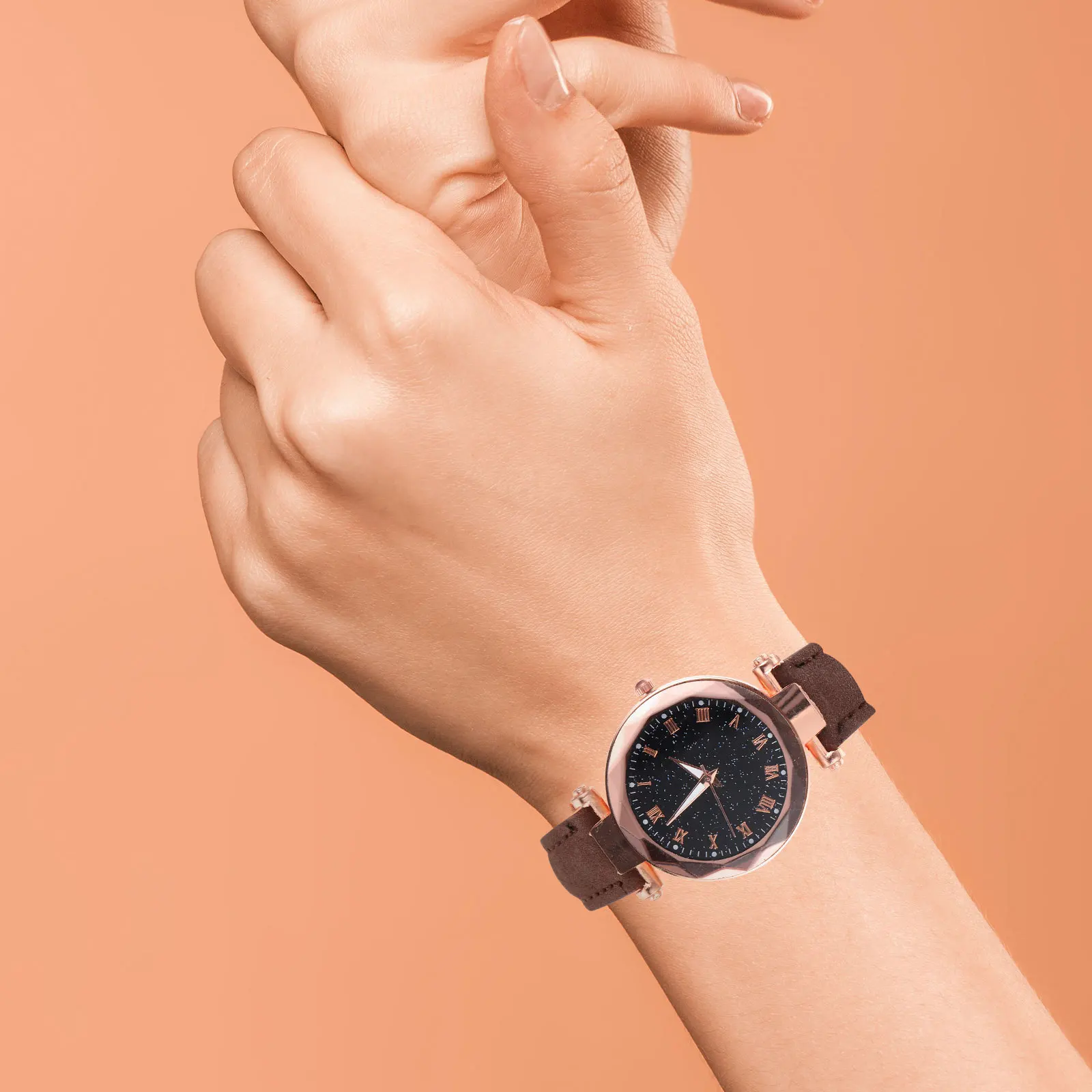 

Roman Dial Quartz Watch For Women Strap Adjustable Fashion Wristwatch Lightweight Daily Business Wear Perfect Gift