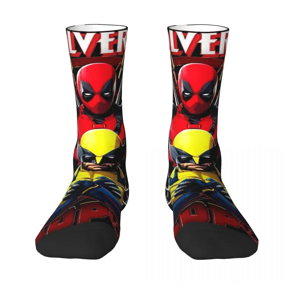 Men's Socks Deadpool & Wolverine Marvel Weapon x dead Stockings Autumn Korean Medium Soft Socks Graphic Outdoor Anti Slip Socks