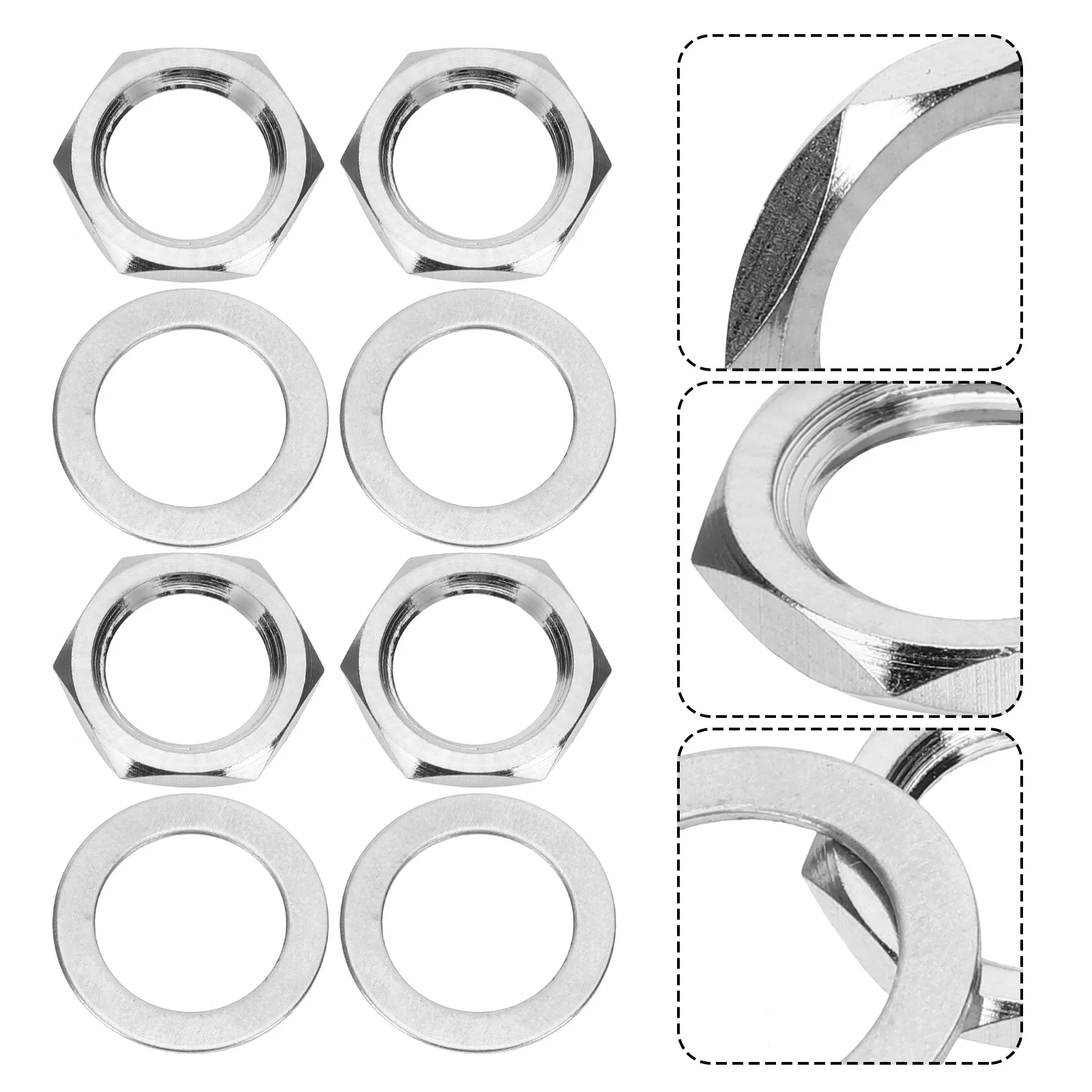 

10Sets Electric Guitar Nut Gasket Alloy Replacement Durable Easy Install Guitar Parts Washers Potentiometer Nuts