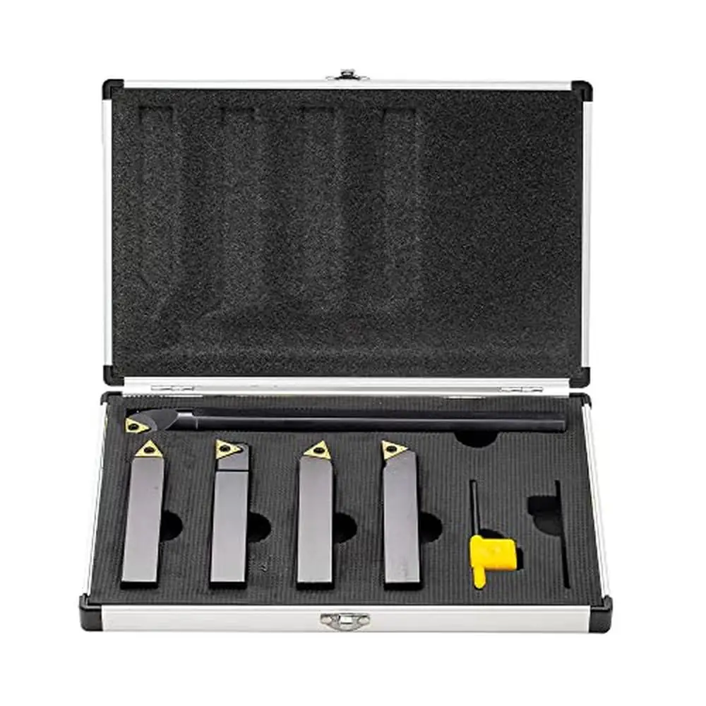 Carbide Turning Tool Set with Boring Bar 5 Pieces Holder Metal Lathe STNCR STACR STECN STDCR Tools with Inserts 3/4