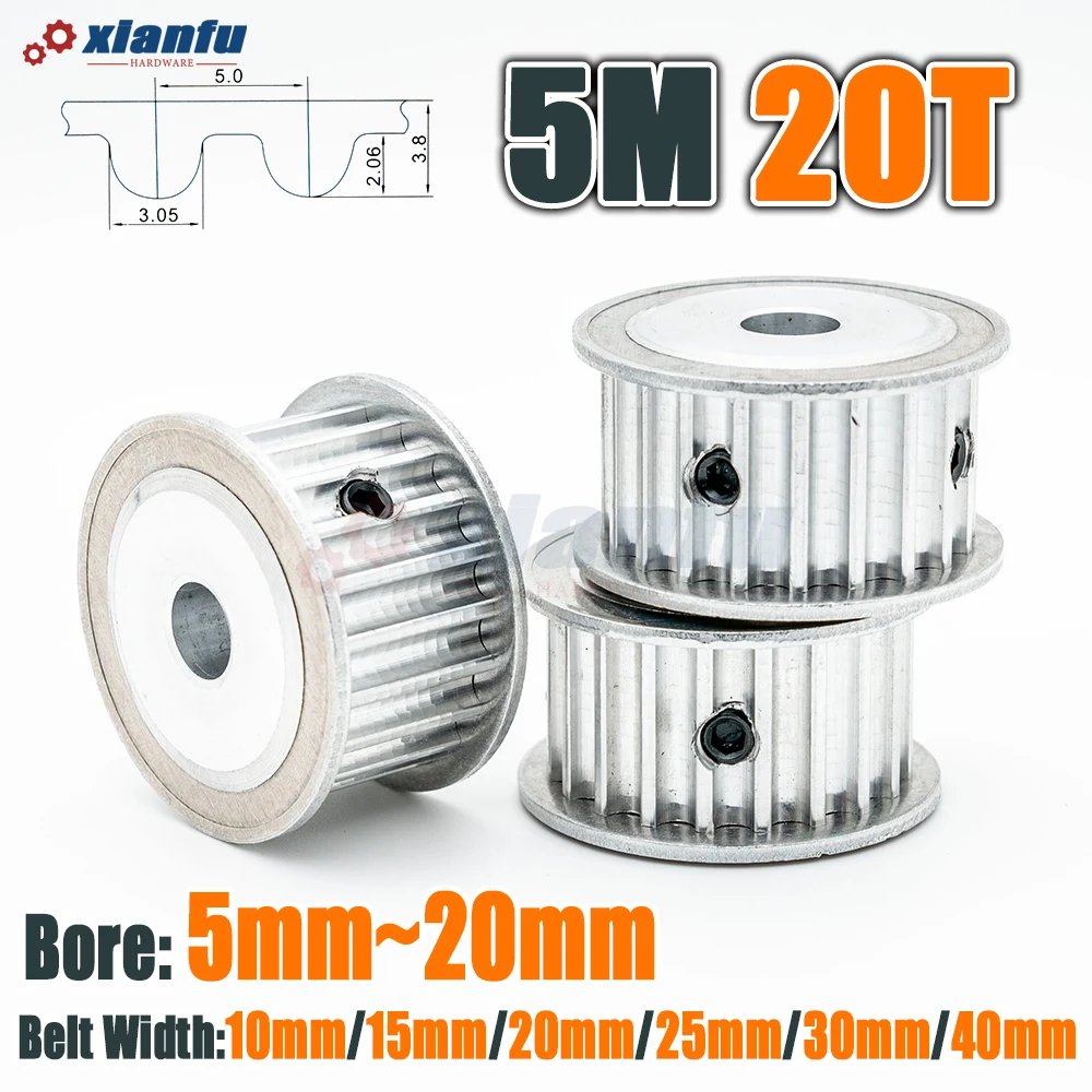 HTD5M 20 Teeth AF Timing Belt Pulley 5M Bore 5mm～20mm Width 11～41mm Transmission HTD 20T AF Synchronous Drive wheel CNC 20Teeth