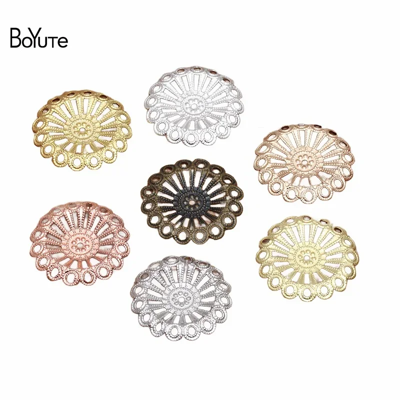 

BoYuTe (100 Pieces/Lot) 20MM Filigree Flower Findings Metal Brass Diy Jewelry Accessories Hand Made Materials