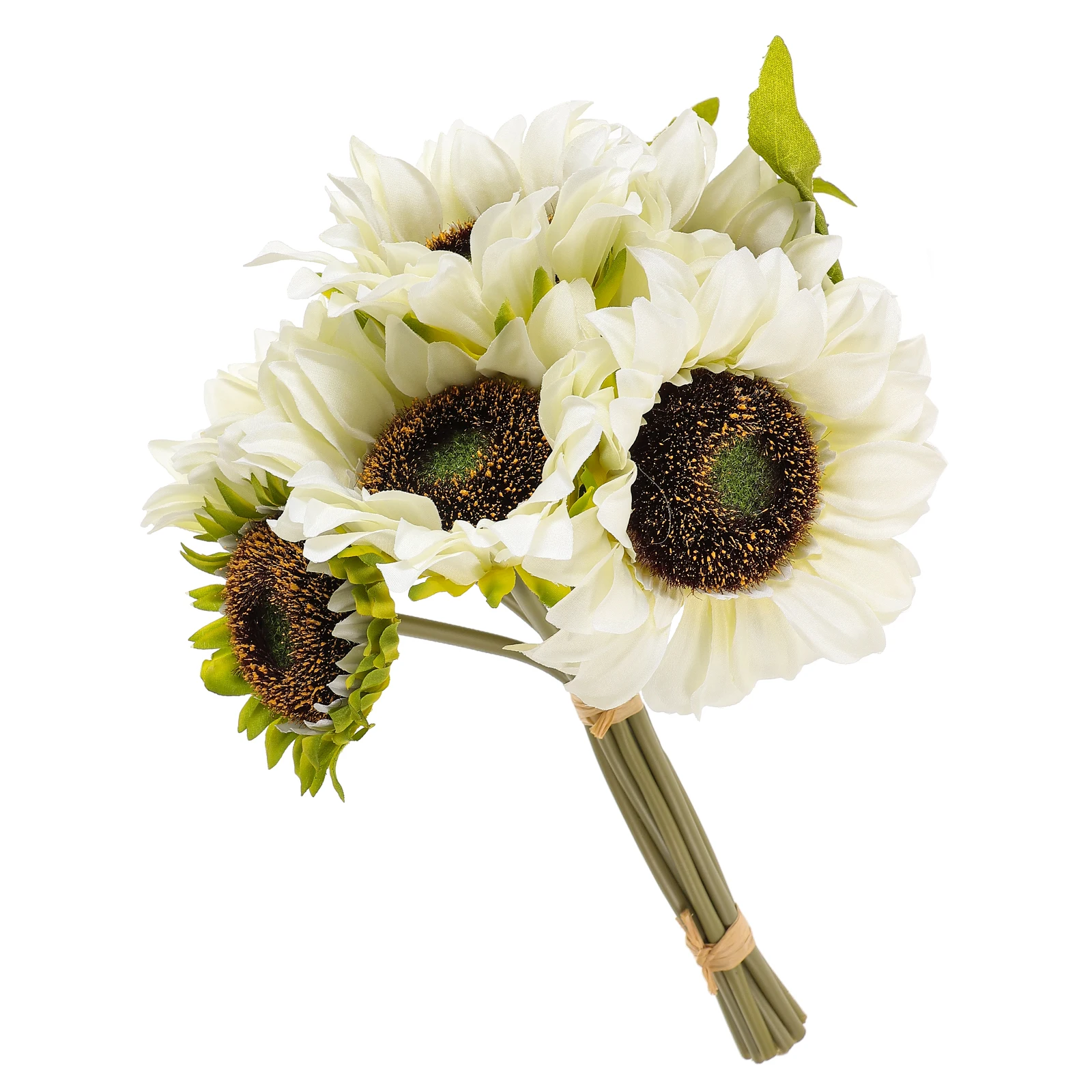

Simulated Sunflower Bouquet Bridal Wedding Realistic Fake Flowers for Vase Artificial Spring Decorations Home