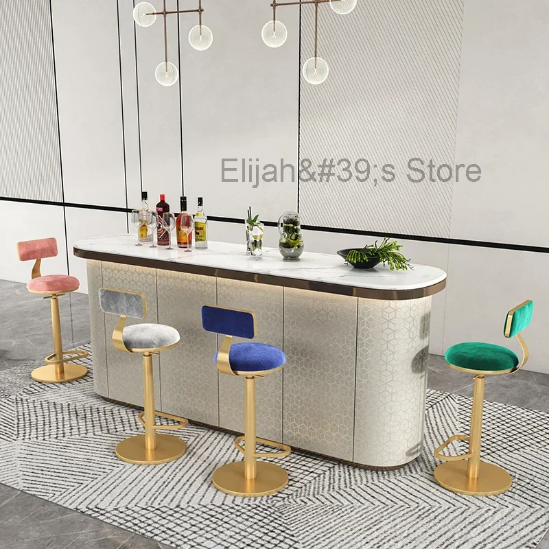 Bar stools Nordic lift high Chair Bar furniture lightluxury iron Spin backrest bar chair front desk counter stool Home furniture