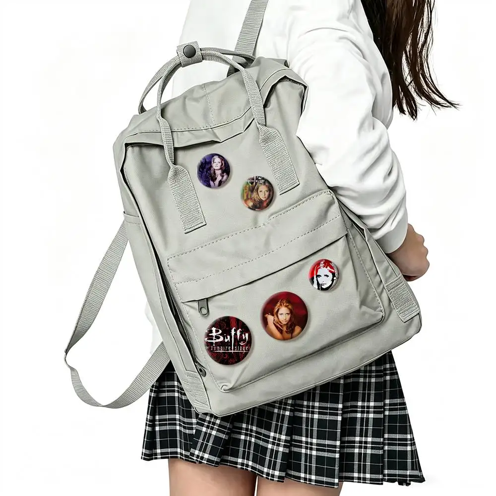 B-Buffy The Vampire Slayer-er 25 32 44 58 75mm Badges Personalized Round Brooches Pins Accessory Gift