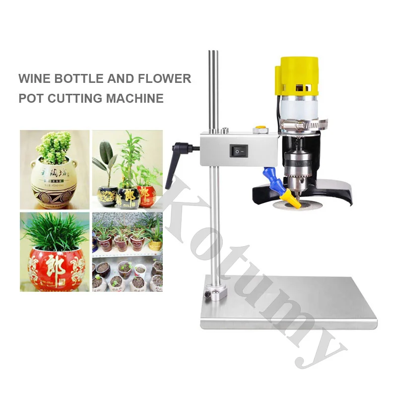 Imagem -02 - Máquina de Corte de Garrafa de Vidro Profissional Garrafa de Vinho Faça Você Mesmo Fabricação de Panela de Flor de Cerâmica Ferramentas de Corte de Perfuração de Moagem 110v240v