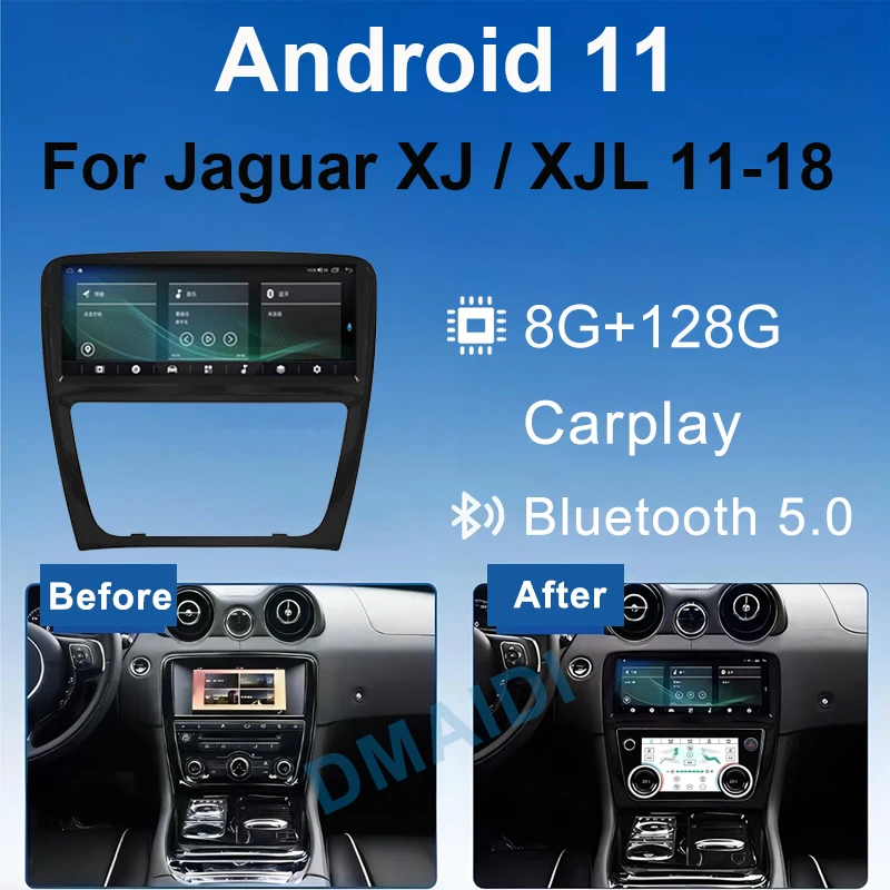 

128GB Dual System Car Radio For Jaguar XJL XJ XJR 351 2010 -2019 Multimedia Player AC Panel Wireless Carplay Android Auto GPS 4G