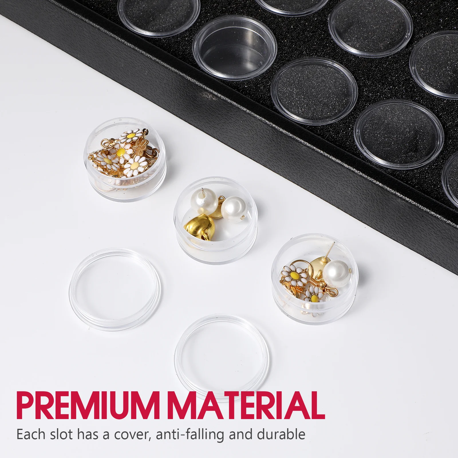 Portagioie per unghie da 50 griglie Custodia compatta per paillettes per unghie Organizzatore per strumenti per manicure Soluzione da tavolo ordinata per riporre gemme