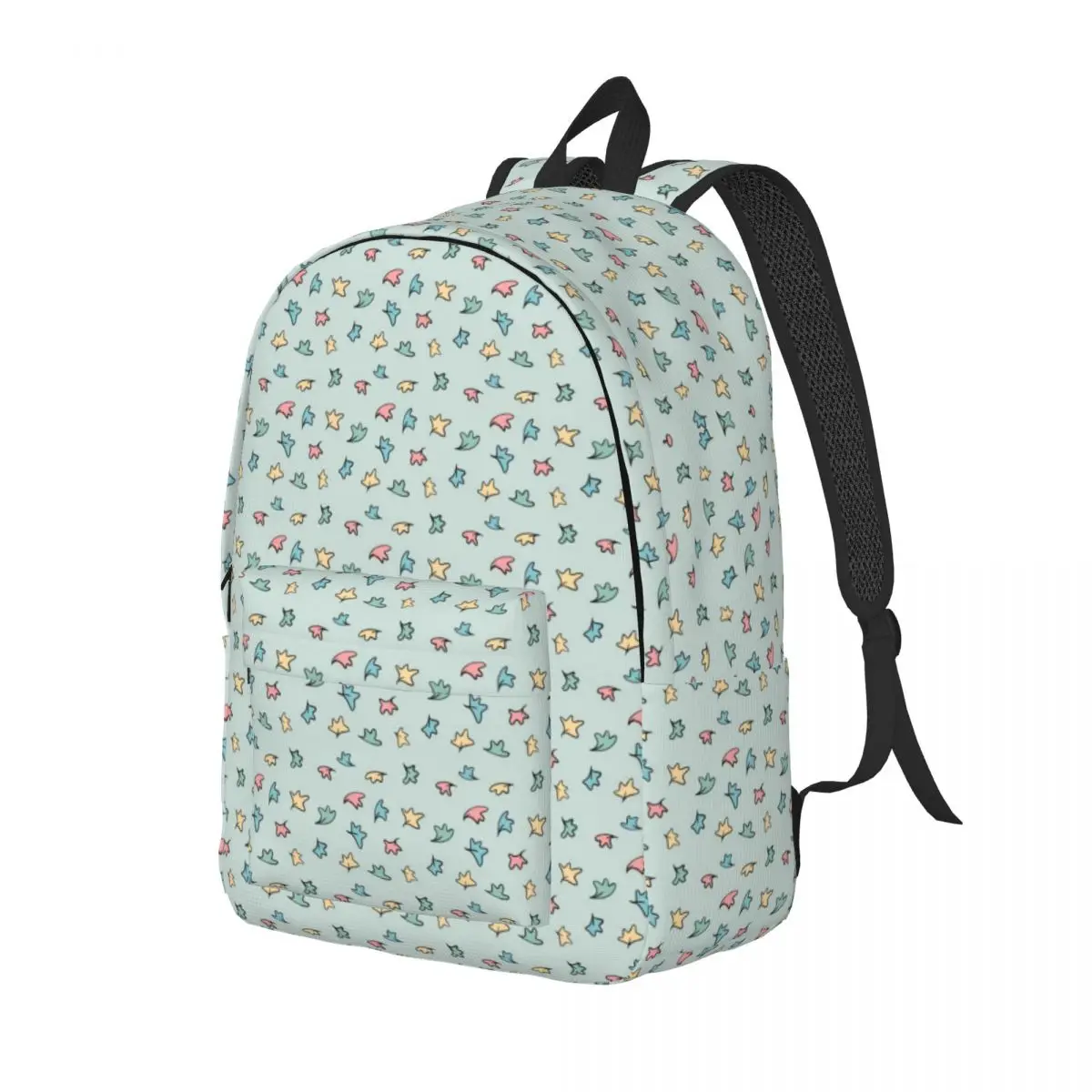 Heartstopper Leaves - Green Background - Leaves Pattern Printed Lightweight Casual Schoolbag For School, Outdoor, Shopping, Offi