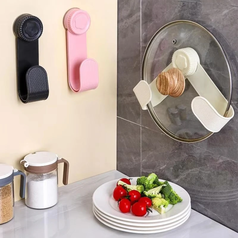 Freistehender Saugnapf-Drehständer für Topfdeckel aus ABS-Material, 360° drehbar °   Drehbares Wandmontiertes Multifunktionales Küchen-Aufbewahrungsregal