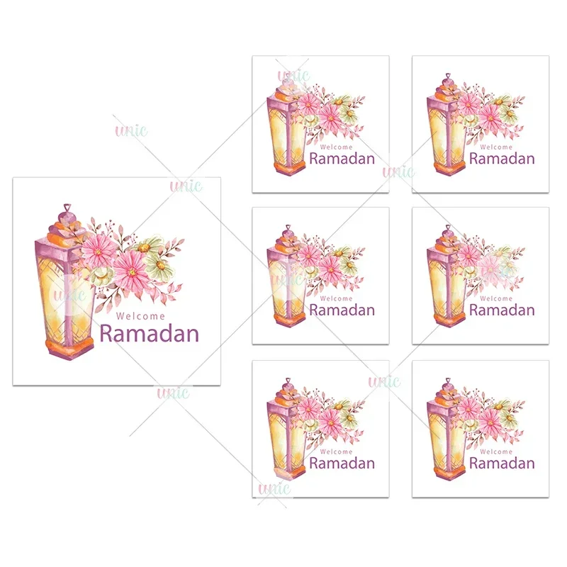 Ramadan Kareem Mubarak Stickers Labels Blessed Ramadan Eid Mubarak Muslim Eid al-Fitr Festival Holidays Greeting Card Decor