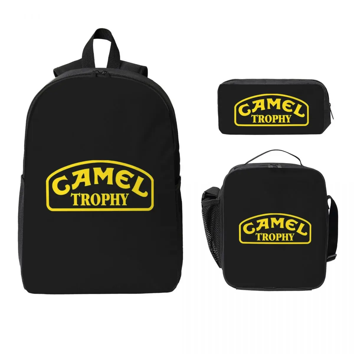 

Рюкзак Camel Trophy Essential, студенческая сумка для книг для мальчиков и девочек, школьная сумка, сумки на плечо для ноутбука, изолированная сумка для обеда 3 шт., пенал