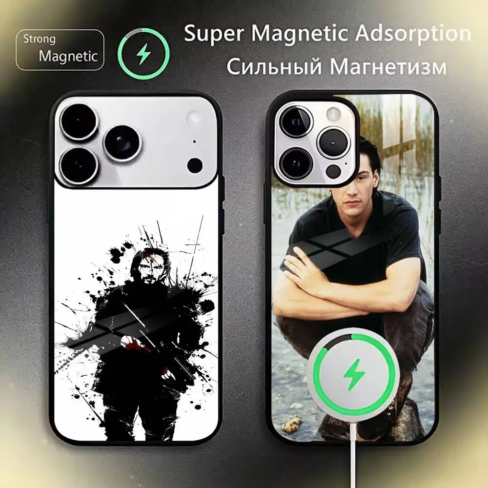 

Keanu Reeves Phone Case For iPhone17,16,15,14,13,12,11 Plus,Pro Magnetic For Magsafe Wireless Charging