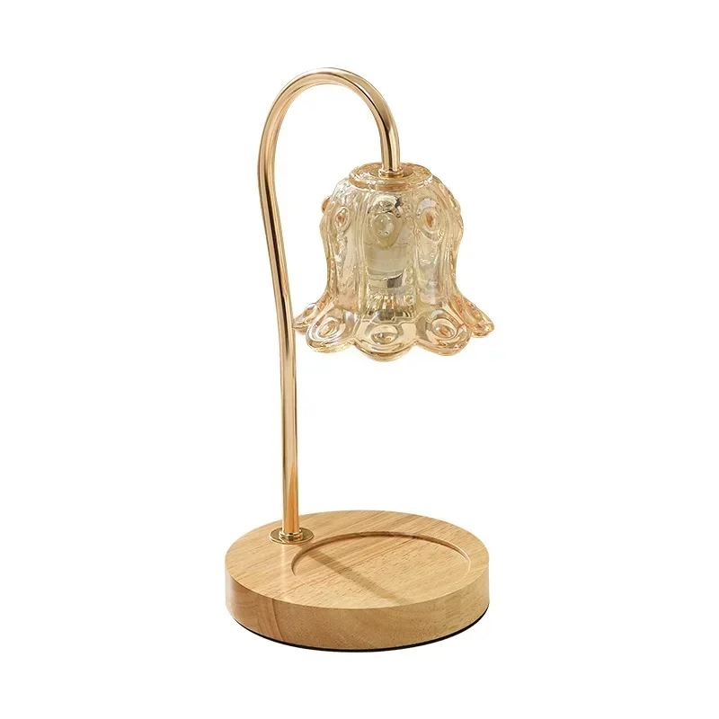 Wax Warmer Lamp 2 Bulbs Soft Brightness Aromatherapy Wax lamp Create Modern Glass Flower Candle Lamp Warmer Ambient Table Light