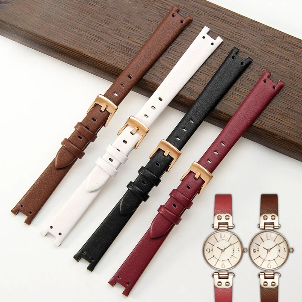 

High Quality Genuine Cowhide Leather Watch Strap Band Women premium business wristband Fit Anne Klein Watch accessories 12*6mm
