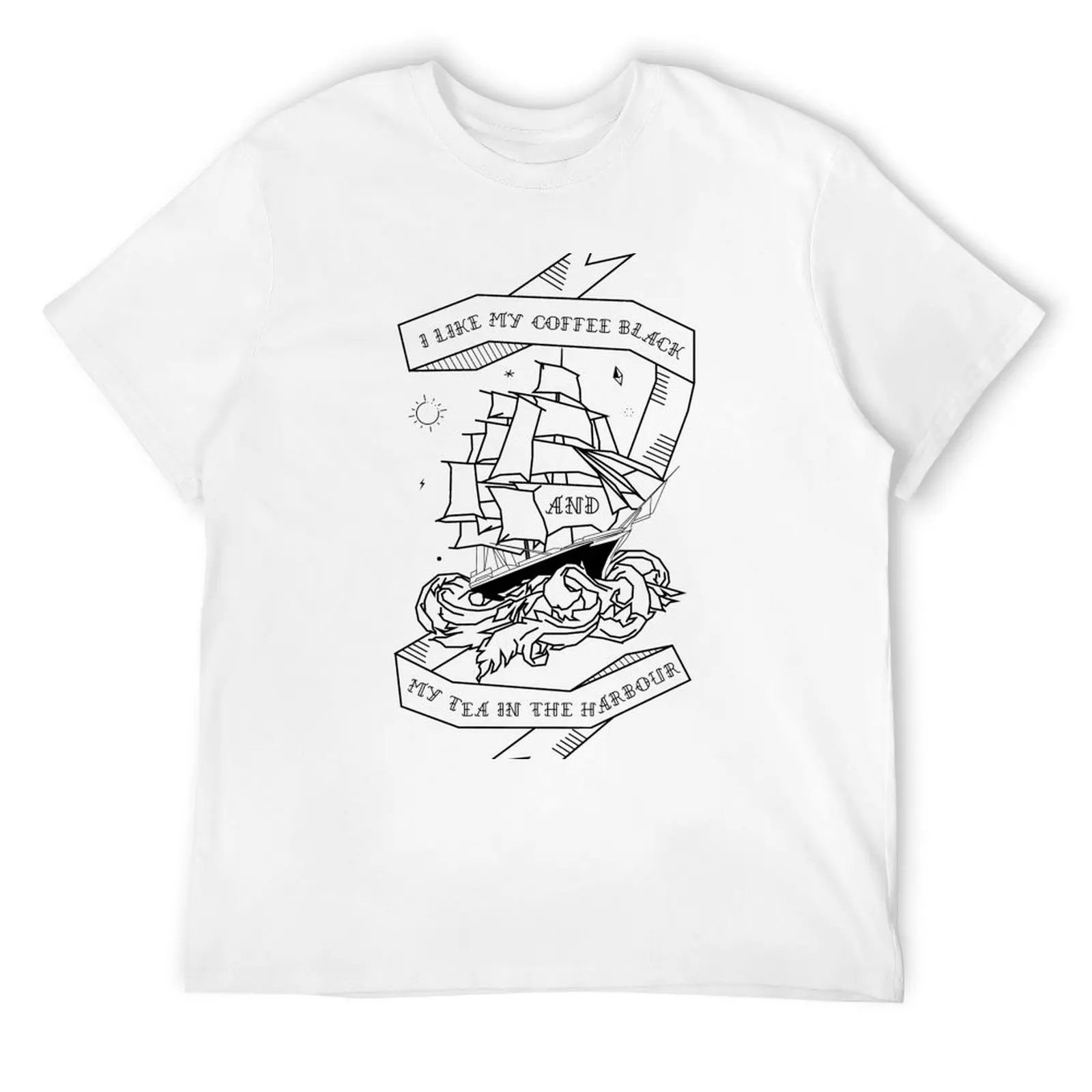 

I Like my Coffee Black and my Tea in the Harbour T-Shirt boys animal print blue archive vintage clothes clothing for men