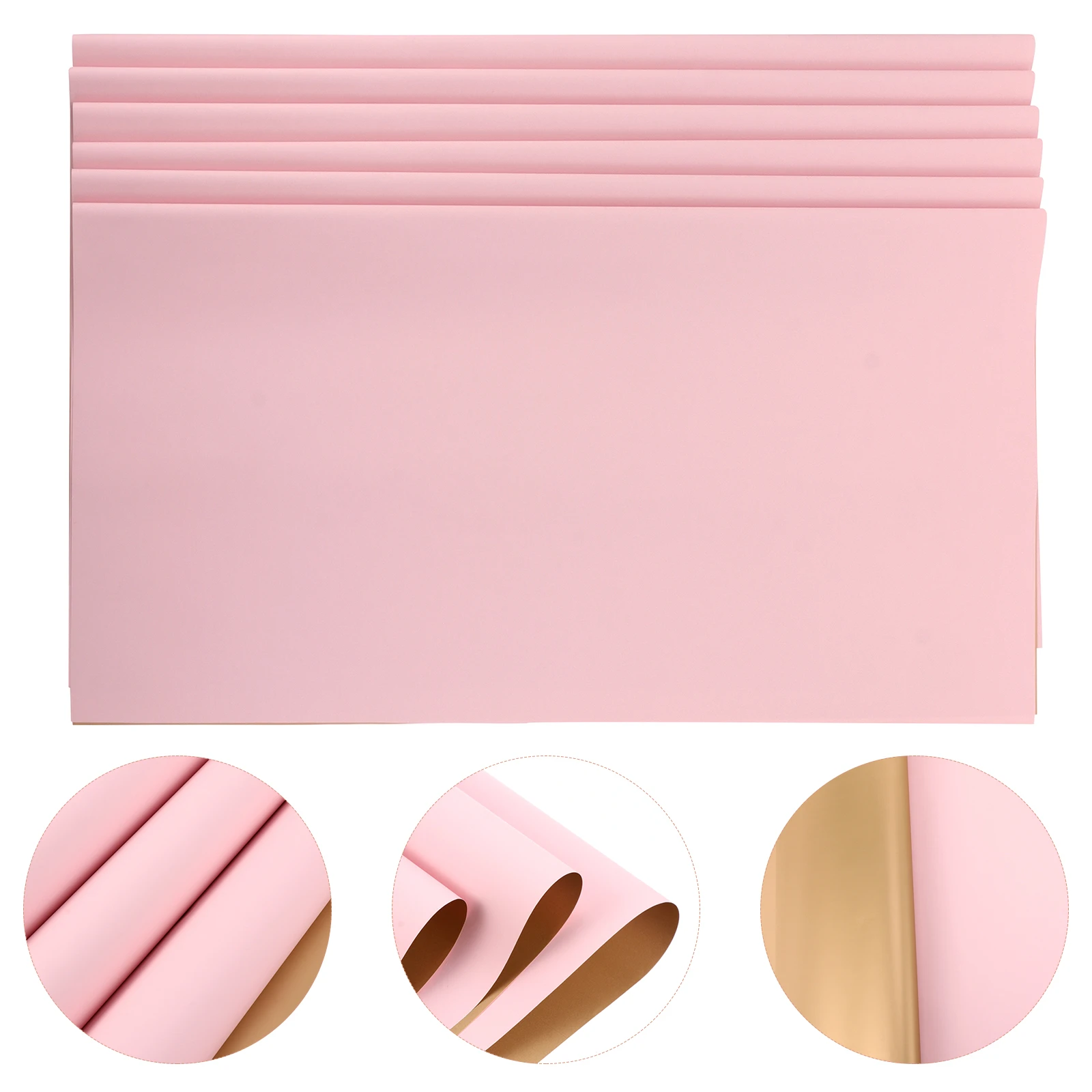 

20 Pcs Waterproof Gold Paper Dual Colors Sturdy Plastic Decorative Paper for Gift Flower Wrapping DIY Arts Birthday Wedding