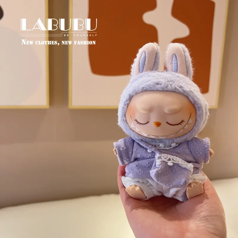 Labubu 1st & 2nd Generation Spring Collection: Macaron Color Knit Leisure Outfit Set for Enamel and Plush Dolls (Clothing Only)