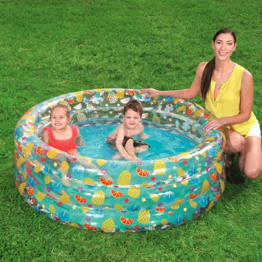 Piscina gonfiabile da 59x21 pollici che esplode la piscina familiare per 3 centrali pieghevoli per piscina con palline