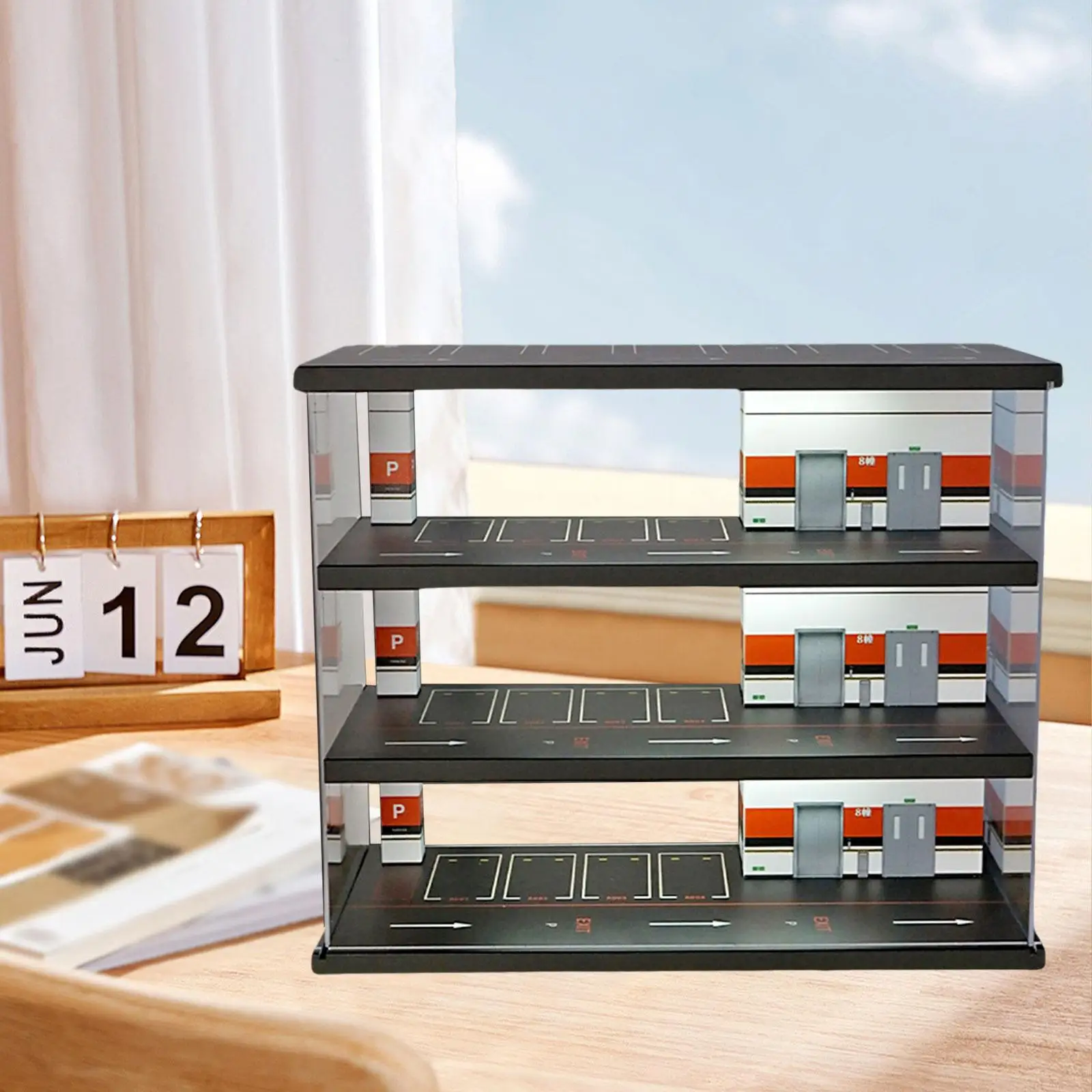 

1/64 Parking Lot Display Case Realistic for Gift Vehicle Model Toys Tabletop