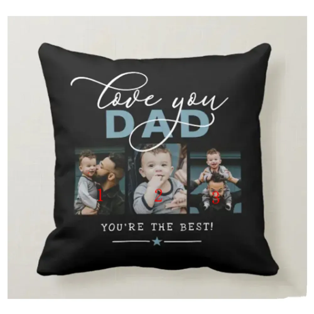 

Personalized Pillow Case 18"x18" Father's Day Pillow Case Two Side Printed Printed Cushion Covers for Men Home Decoration