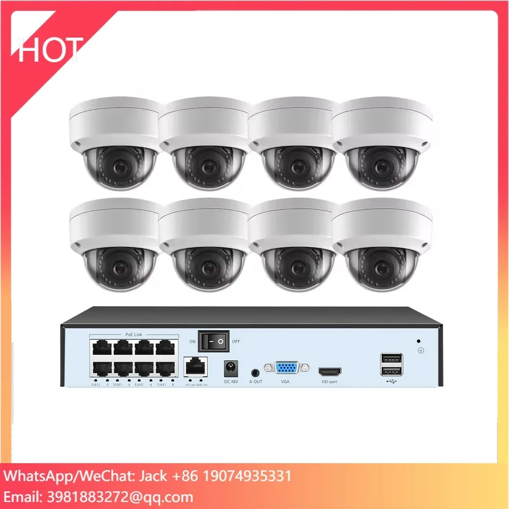 

High Quality Indoor Outdoor Vandal-proof Metal 8MP 8CH CCTV Nvr Kit Dome Surveillance Night Vision IP POE Camera System 4K