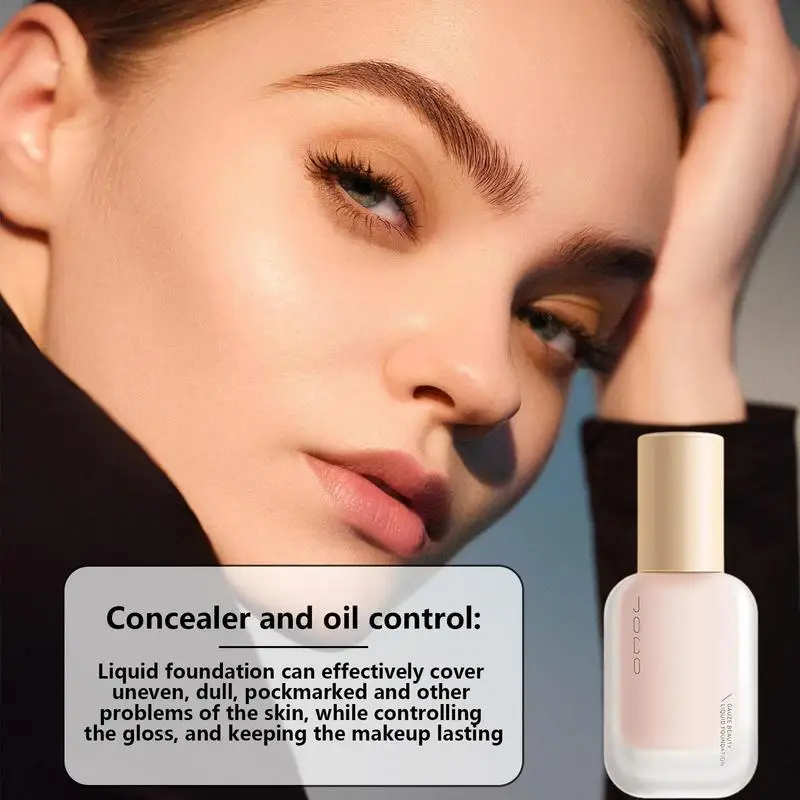 Natural Foundation Makeup Heat & Sweat Resistant Liquid Foundation Natural thin Matte Concealer Liquid Foundation For Makeup