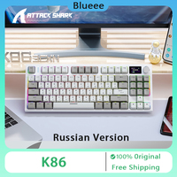 Attack Shark K86 Russian Version Mechanical Keyboard Customized Wireless Bluetooth Tri-mode 87Key RGB Hot Swap Gaming Keyboard