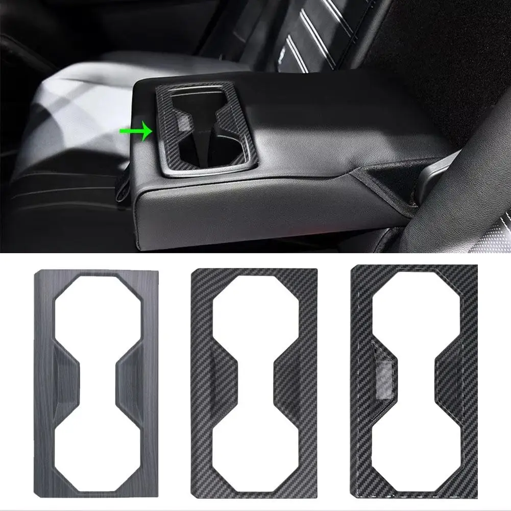 Car Sticker Center Console Cup Holder Trim Cover Panel Carbon Fiber Interior Mouldings Accesorios Para Auto For Tesla Cyber V6G2