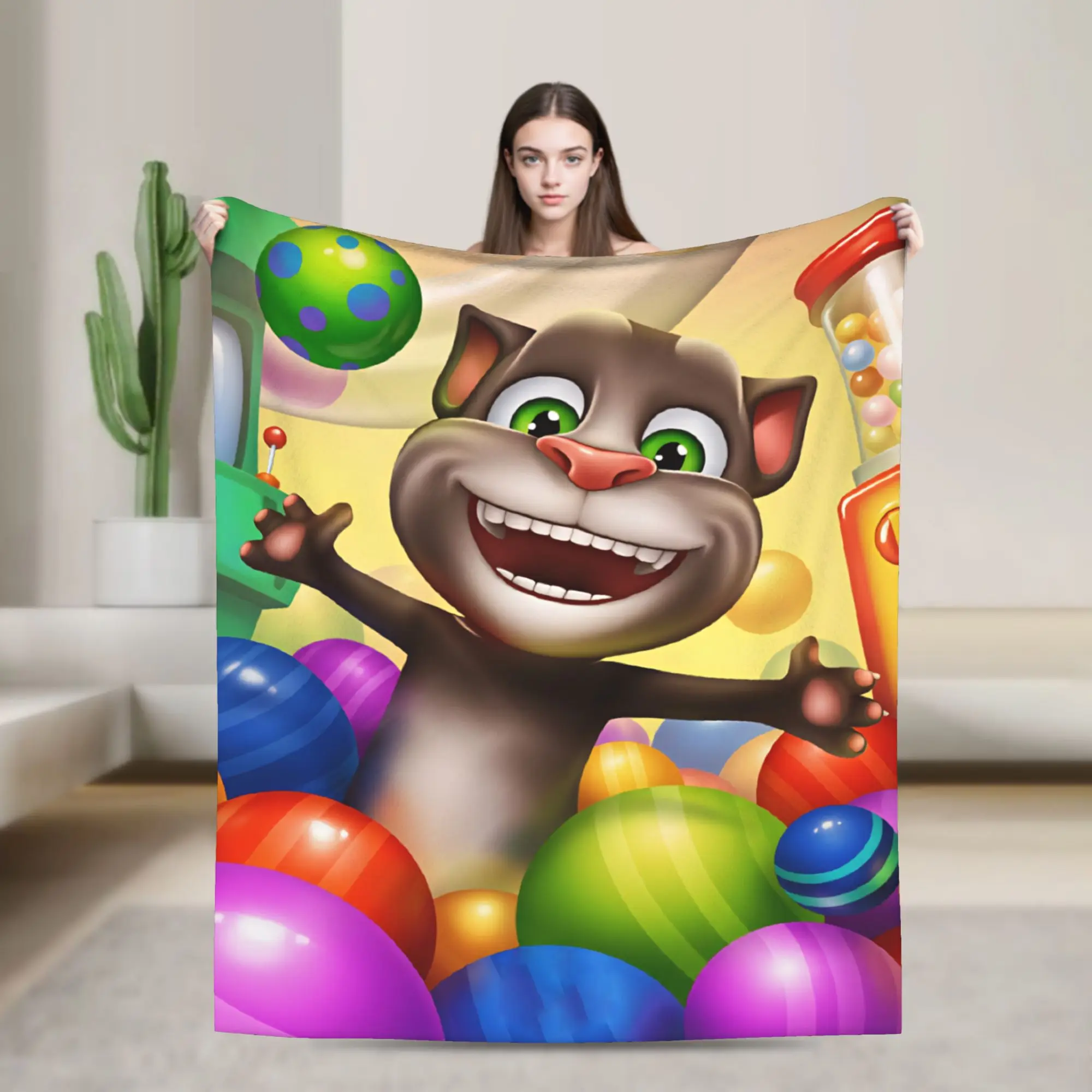 Game T-Talking T-Tom And F-Friends Blanket Quality Warm Soft  Throw Blanket Winter Airplane Travel Home Decor Print Bedspread