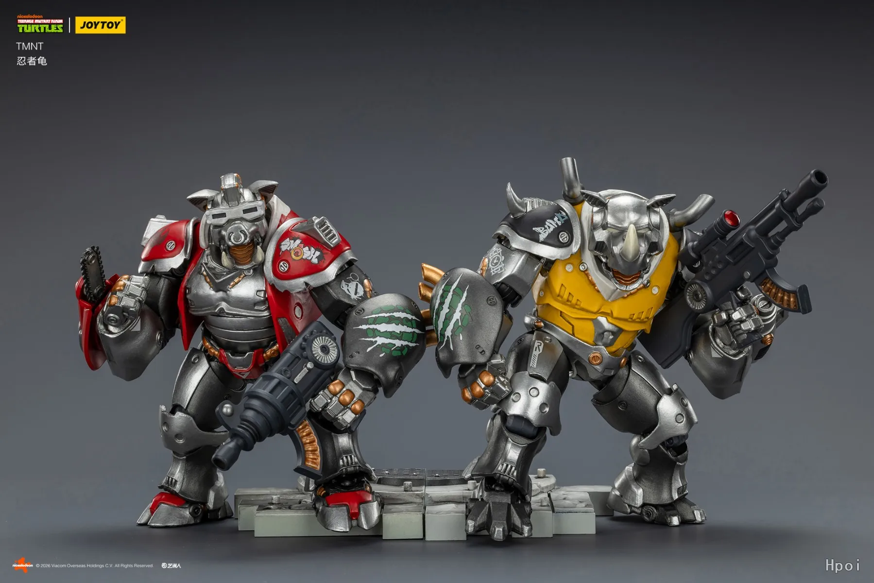 【TM】En stock JOYTOY Échelle 1/18 TMNT-Mighty Rocksteady & Super Bebop Duo Figurine de collection Modèle de jouet Cadeau