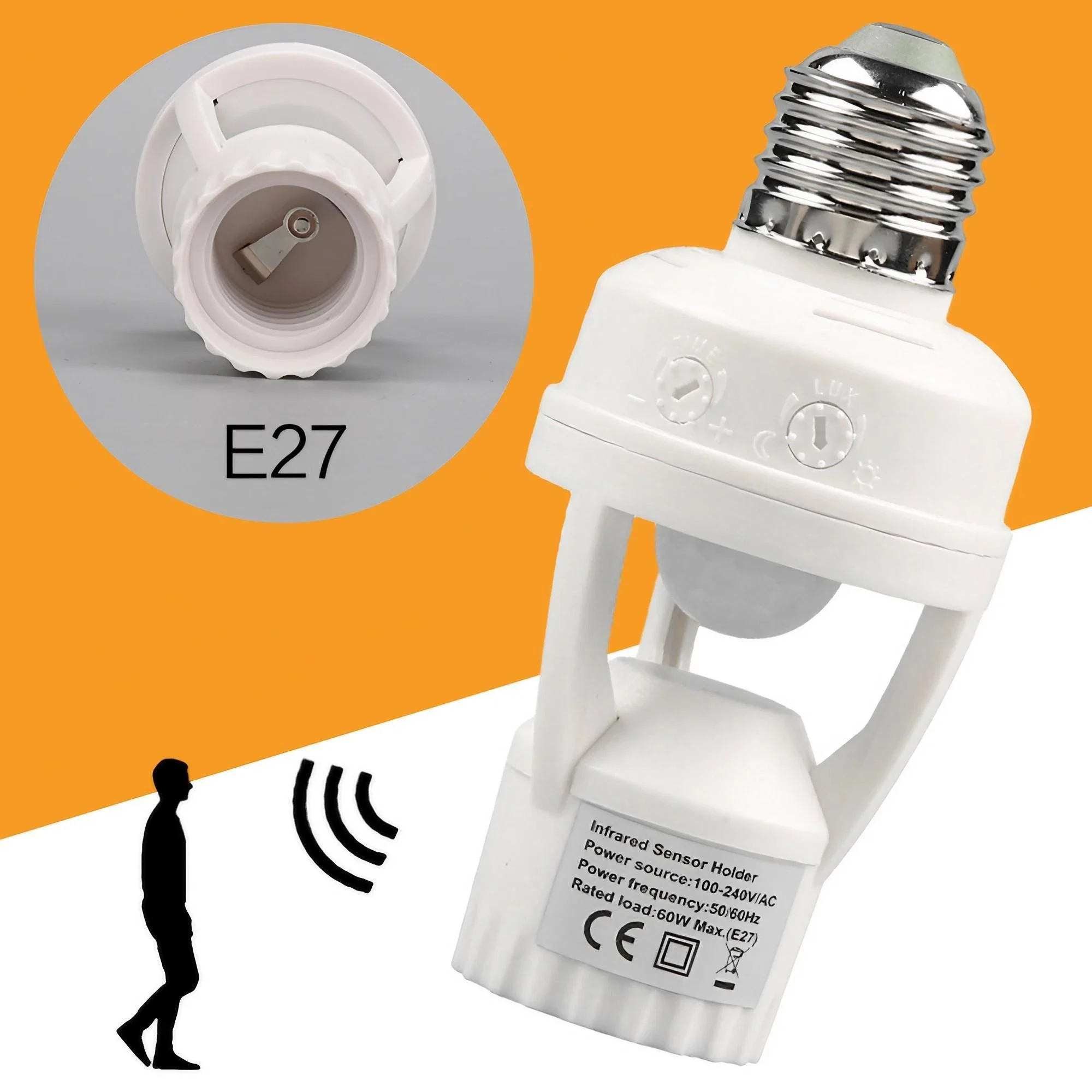 Enhance Your Lighting Experience with Our Smart E27 Bulb with Infrared Motion Sensor Energy-efficient and Adjustable Sensitivity