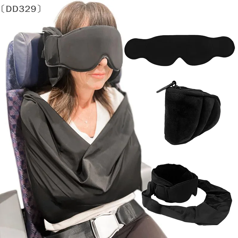 

〔DD329〕1 Set Flights Pillows Pure Memory Neck Pillow Eye Mask Comfortable Breathable Cover Machine Washable Airplane Travel Kit