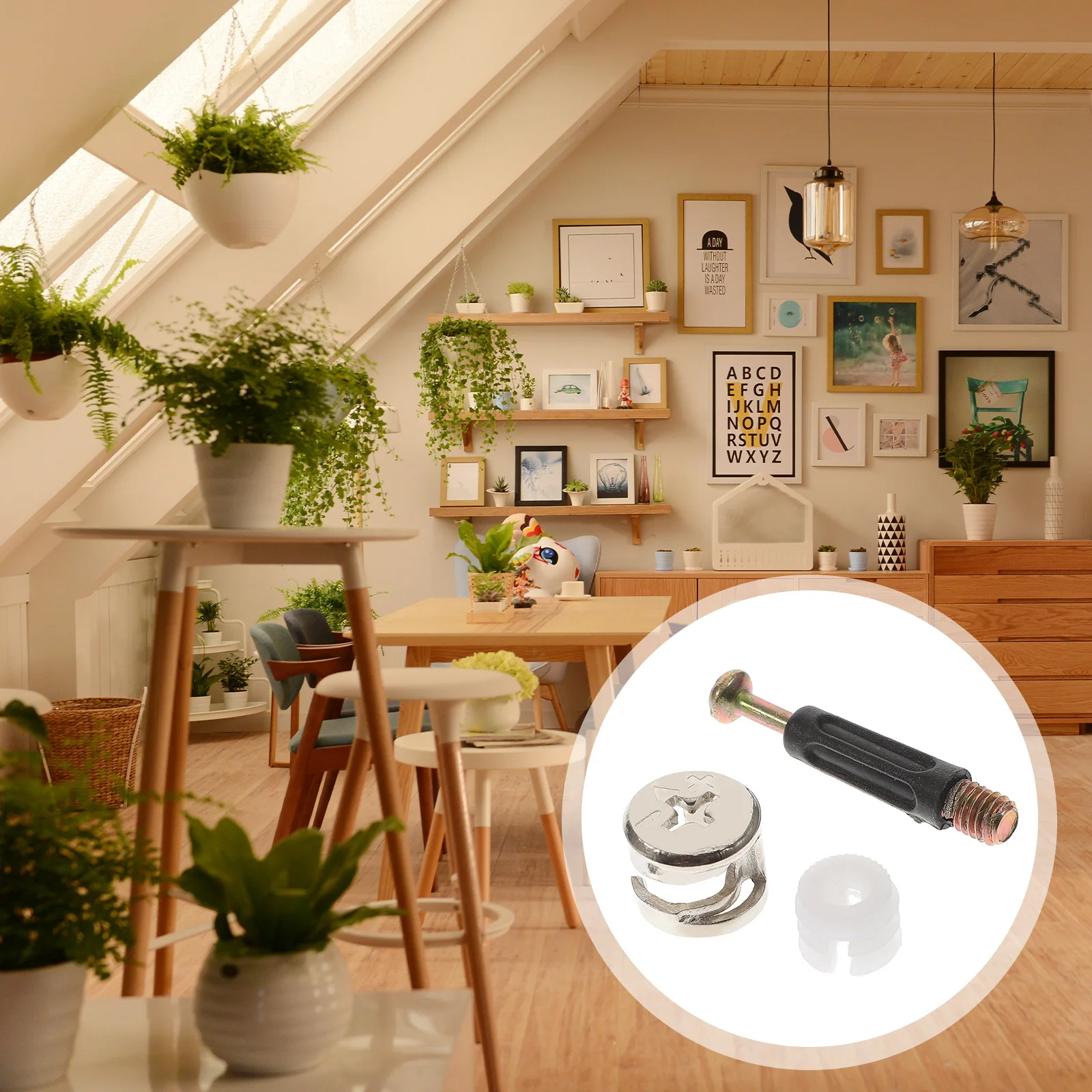 

100Sets Cam Lock Fitting Kit High Hardness Furniture Connectors for Bookshelf Cabinet Drawer Fastening Pre Inserted Nuts Secure