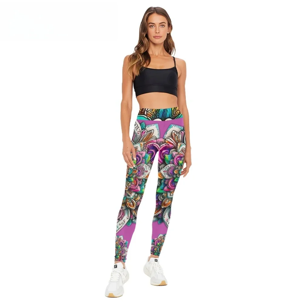 High Waist Yoga Pants Abstract Art Printed Naked Feel All Season Leggings Slimming Workout Tights Women Trendy Fitness Bottoms