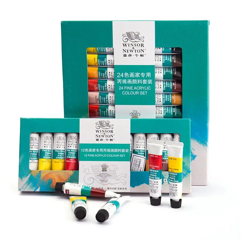 

Winsor Newton Fine Acrylic Color Set Professional Acrylic Paint Pigments 12/18/24 Color Hand Painted Wall Painting Textile Paint