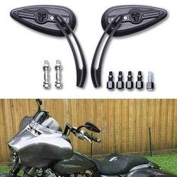 Motorcycle Skull Teardrop Rearview Side Mirrors for Harley Street Glide Special Sportster 1200 883 Rear View Mirrors Accessories