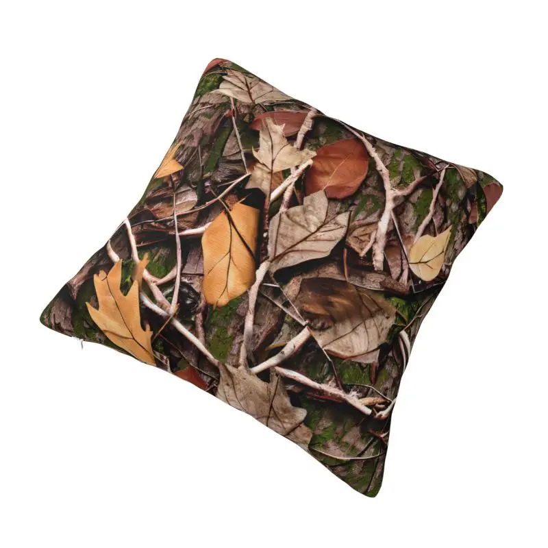 Custom Luxury Real Tree Camouflage Hunting Camo Pattern Sofa Cushion Cover Velvet Pillow Case