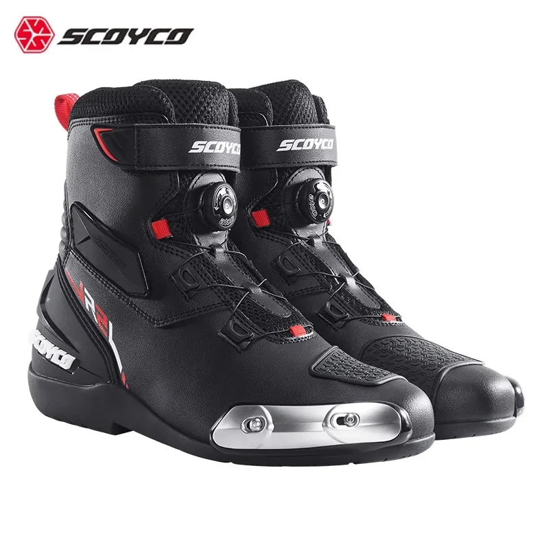 SCOYCO Motorcycle Riding Boots Rally Boots Motorcycle Drop Shoes Rider Race Road Racing Shoes Men's All Season R3