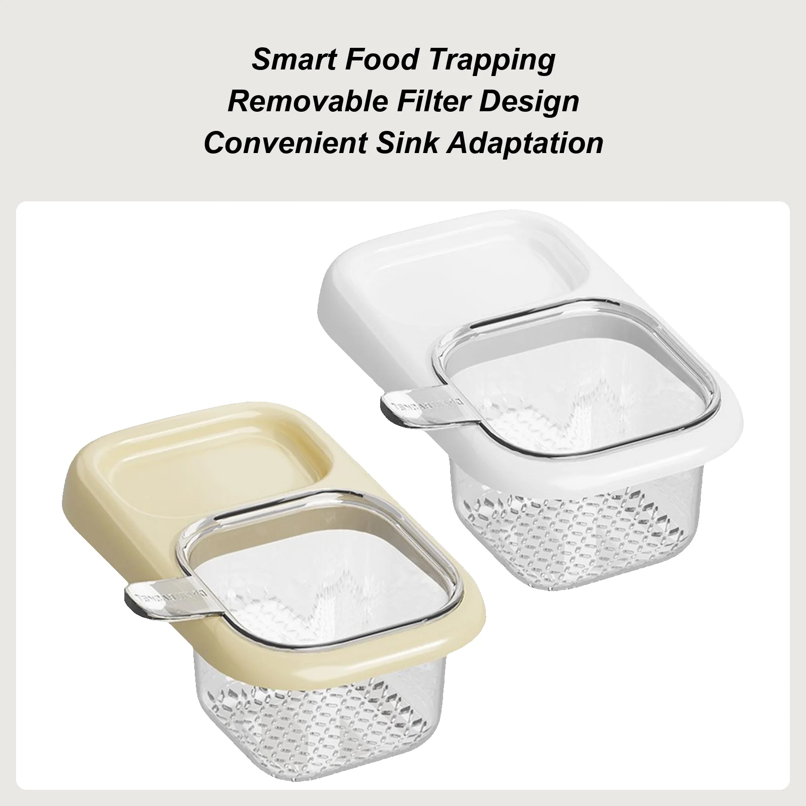 

Sink Drain Basket Suction Cup Drainer with Storage Rack Drain Basket Filter Sink Accessories for Clog Prevention Waste