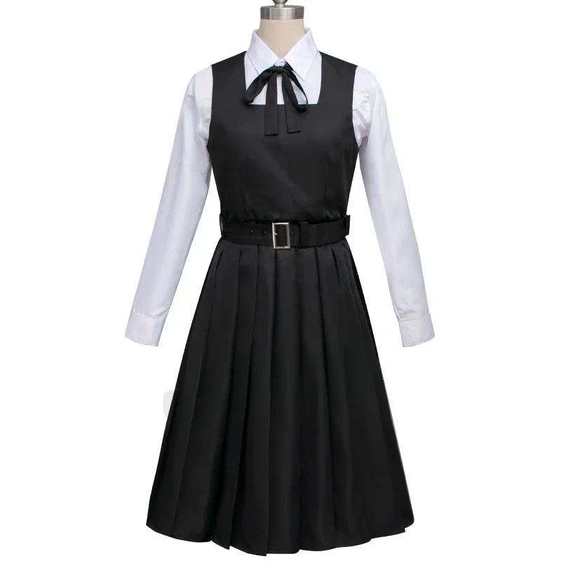 

2025 Mitaka Asa Costume Anime Chain saw Cosplay Black Uniform Shirt Long Sleeves Dress Full Set Women Role Play Outfit Hot Sale