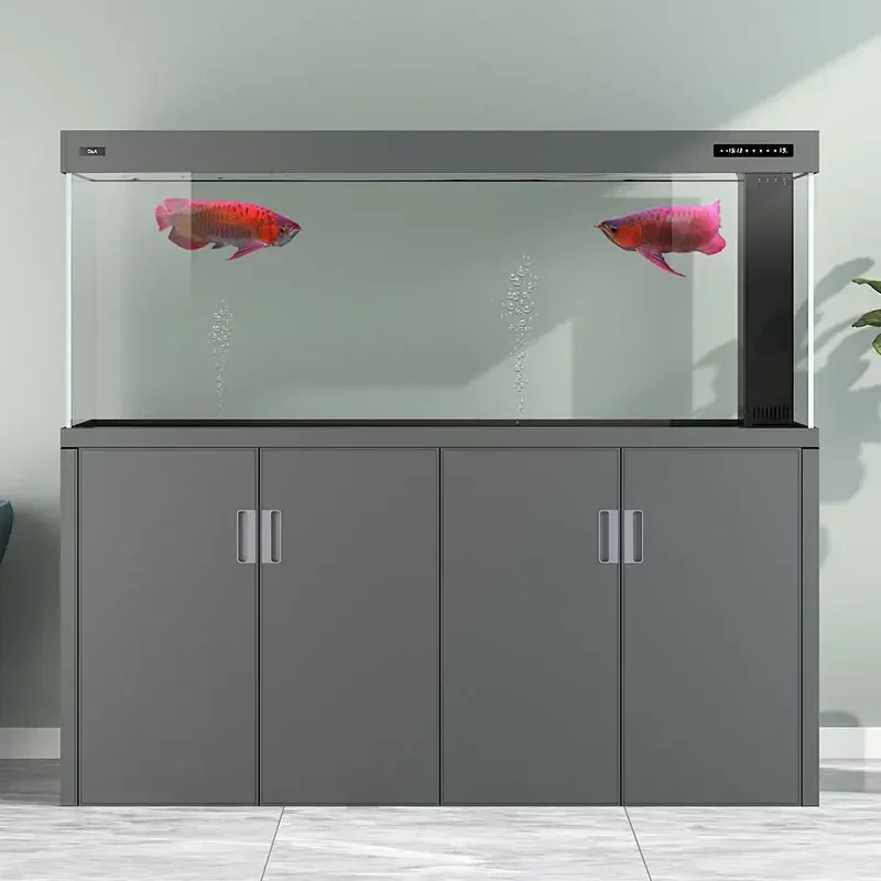 

a Fish tank thickened fish tank living room large ultra-white glass bottom filter ecological aquarium advanced sense