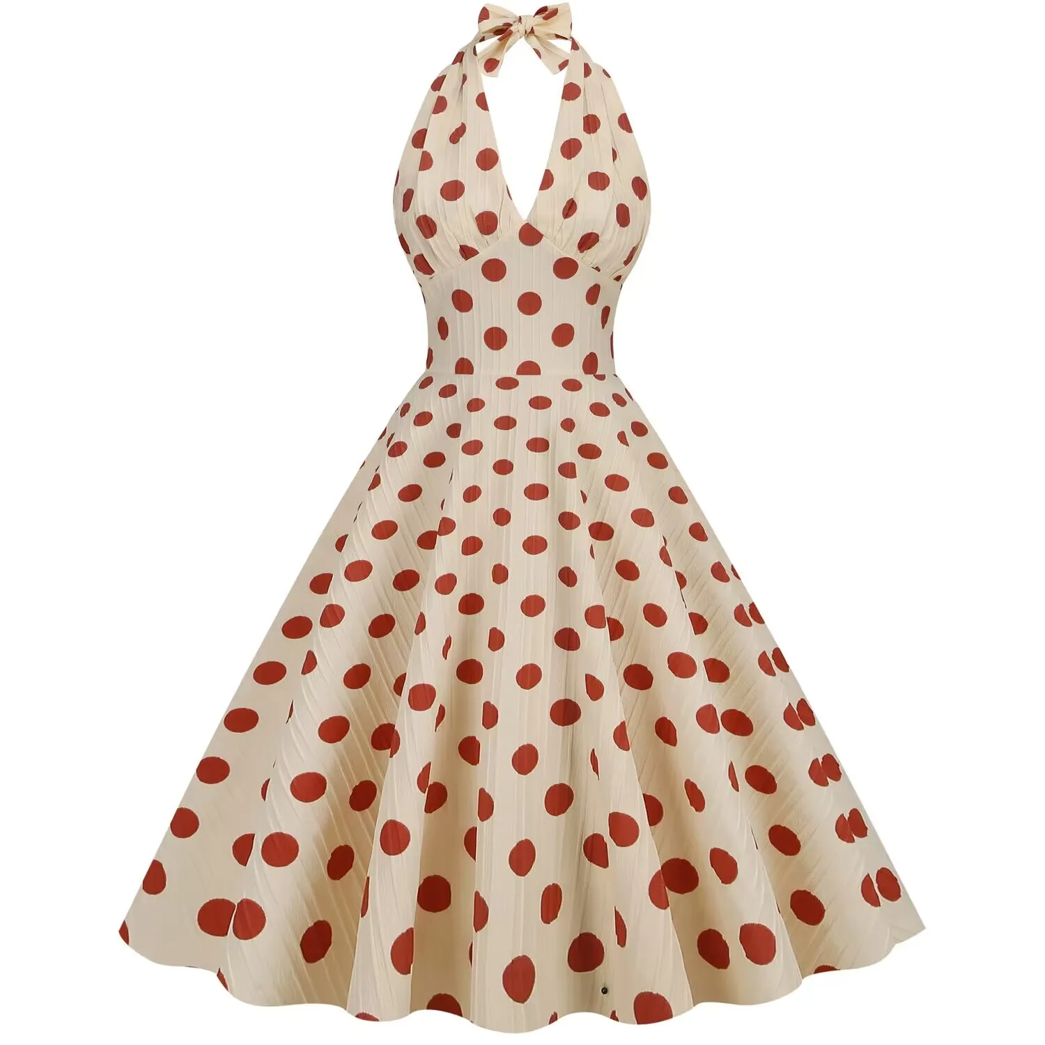 Summer Polka Dot Strapl V-Ne Sexy Bal Slim Fit Svel Dr Princ Sle Daily Wear round Dot Pattern Tie Waist