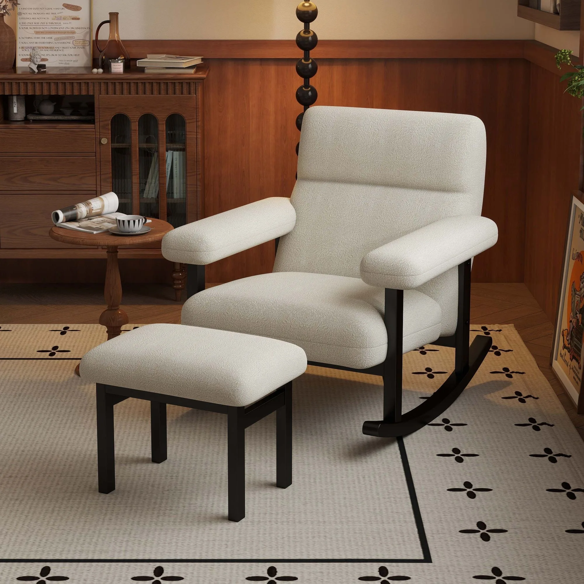 

Nordic Modern Luxury Living Room Metal Chairs Cushioned Relax Rocking Single Lazy Sofa Adult Bedroom Lounge Reading Furniture
