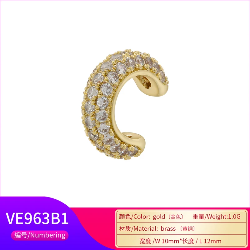 ZHUKOU C shape Female Ear Cuffs No Piercings earrings fake cartilage earring for Women Fashion 2023 Jewelry wholesale VE963