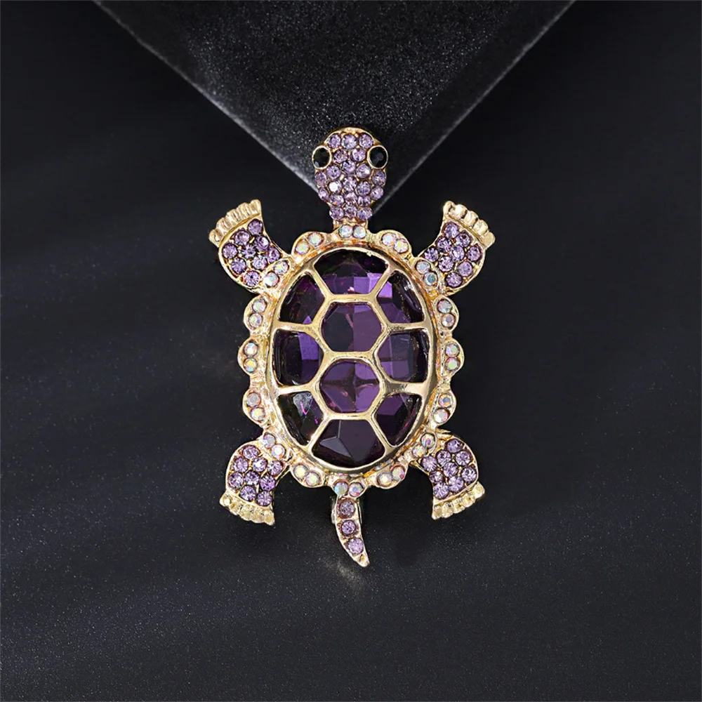 Unisex Fashion Animal Rhinestone Turtle Brooches For Women Enamel Sea Animal Party Casual Brooch Pins Gifts