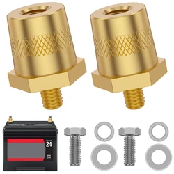 1/2 Pair Battery Pole Adapter Brass Battery Terminal Connector M6 Thread Installation Battery Tone Post Adapter Kit for Car Auto