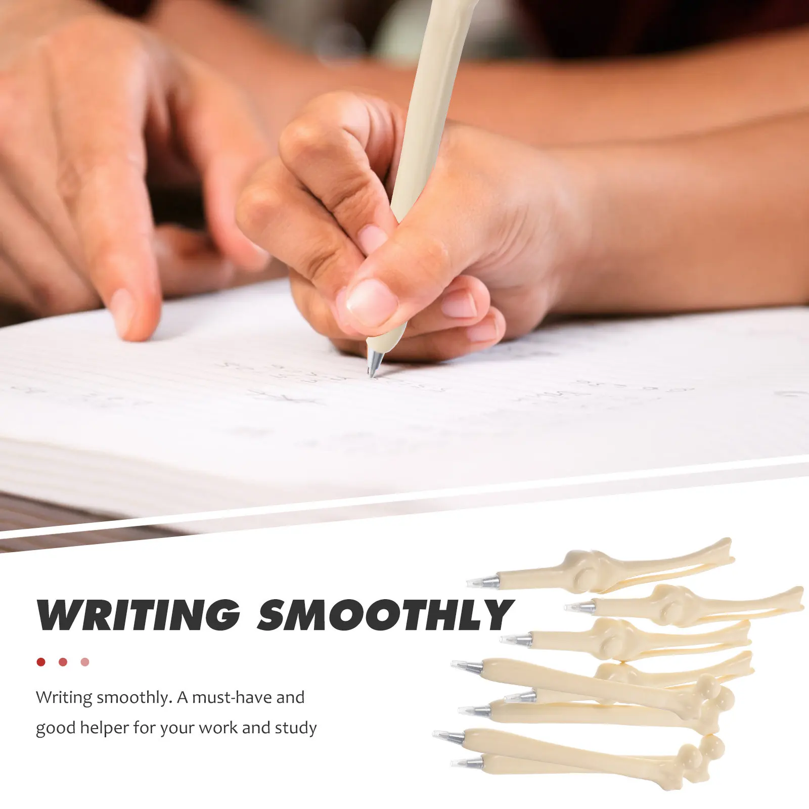 8Pcs Unique Bone Shaped Ballpoint Pens Quick Dry Ink Excellent Craftsmanship Pens Party Festival Graduation Gifts