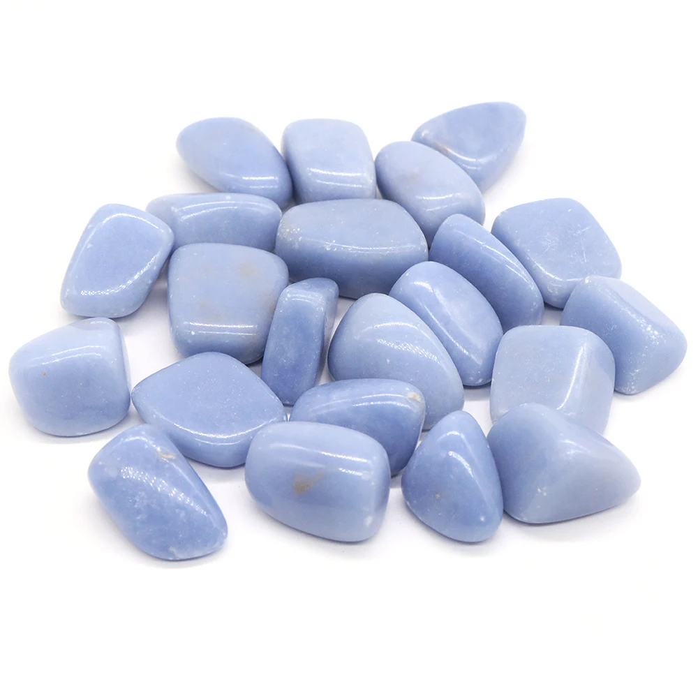 Natural Blue Angelite Gravel Specimen Irregular Tumbled Stone Reiki Healing Crystal Quartz Mineral Home Aquarium Decoration Size